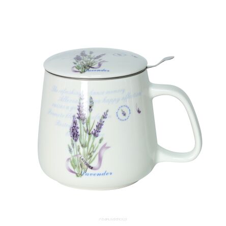 Kubek z porcelany 500 ml z zaparzaczem i pokrywką 92