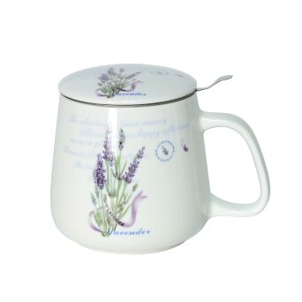 Kubek z porcelany 500 ml z zaparzaczem i pokrywką 92