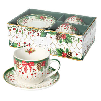 FILIŻANKA 250 ze spodkiem porcelana zestaw 2 sztuki S5