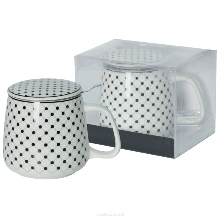 Kubek z porcelany 500 ml z zaparzaczem i pokrywką 95