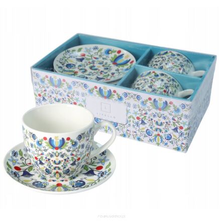 FILIŻANKA 250 ze spodkiem porcelana zestaw 2 sztuki F4