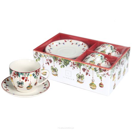 FILIŻANKA 250 ze spodkiem porcelana zestaw 2 sztuki S4