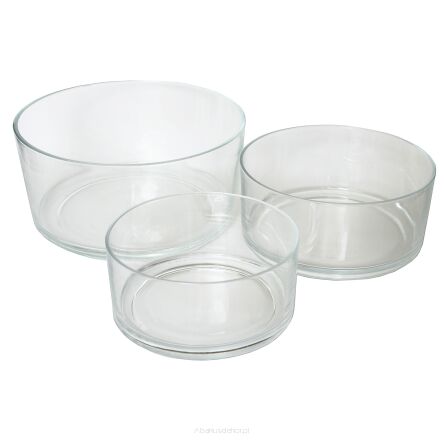 Salaterki szklane zestaw 3 sztuki 17/20/24 cm