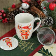 Kubek z porcelany 350 ml z zaparzaczem i pokrywką S3 - 4
