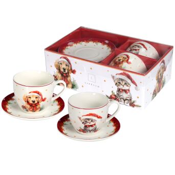 FILIŻANKA 250 ze spodkiem porcelana zestaw 2 sztuki S12