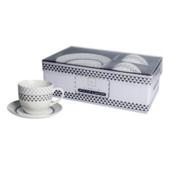 FILIŻANKA 250 ze spodkiem porcelana zestaw 2 sztuki 06