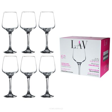 LAV LAL kieliszki do wina lub wody 400 ml 6 sztuk