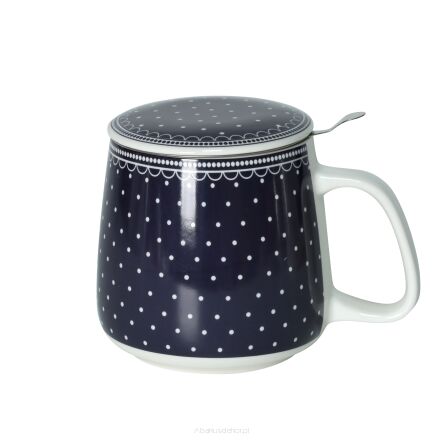 Kubek z porcelany 500 ml z zaparzaczem i pokrywką 102
