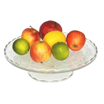 Szklana patera na nodze 29 cm